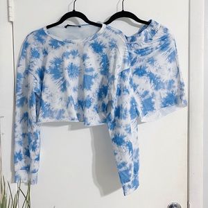 SHEIN Tie Dye Crop Top & Biker Short Set - Size M